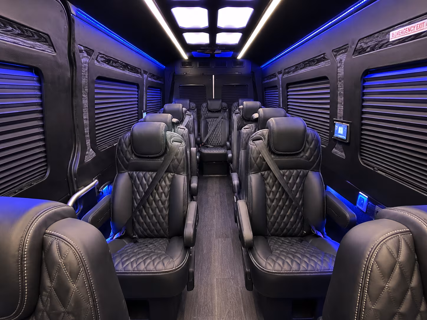Rio Rancho School Event Transportation party bus interior
