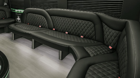 Interior of Rio Rancho Party Bus Company's 14 Passenger Sprinter Limousine in Rio Rancho