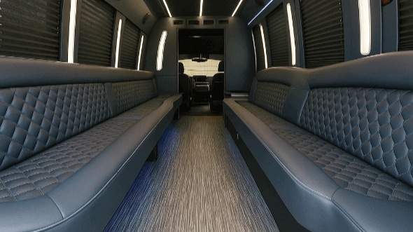 Interior of Charter Bus Company South Valley's 20 Passenger Party Bus in South Valley