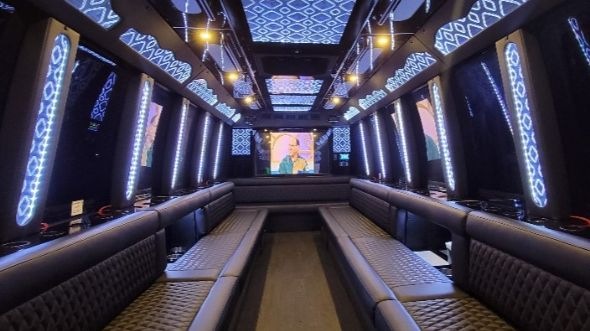 Interior of Rio Rancho Party Bus Company's 30 Passenger Party Bus in Rio Rancho