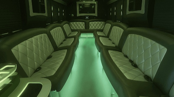 Interior of Charter Bus Company South Valley's 30 Passenger Party Bus in South Valley