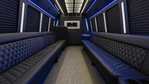 Interior of Charter Bus Company Alamogordo's 40 Passenger Party Bus in Alamogordo