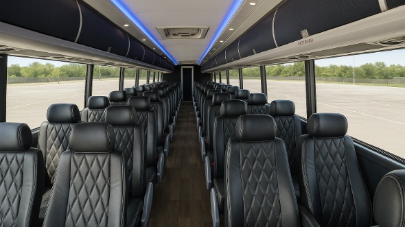 Interior of Charter Bus Company Rio Rancho's 44 Passenger Charter Bus in Rio Rancho