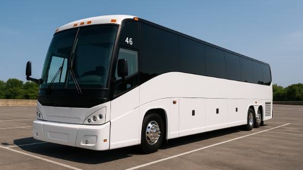 Exterior of Charter Bus Company Rio Rancho's 45 Passenger Charter Bus in Rio Rancho
