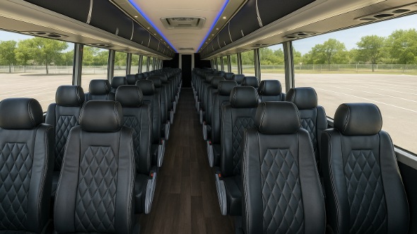 Interior of Charter Bus Company Rio Rancho's 46 Passenger Charter Bus in Rio Rancho