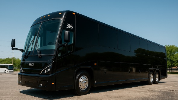 Exterior of Charter Bus Company Rio Rancho's 46 Passenger Charter Bus in Rio Rancho