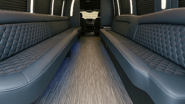 Interior of Charter Bus Company Las Cruces's 50 Passenger Party Bus in Las Cruces