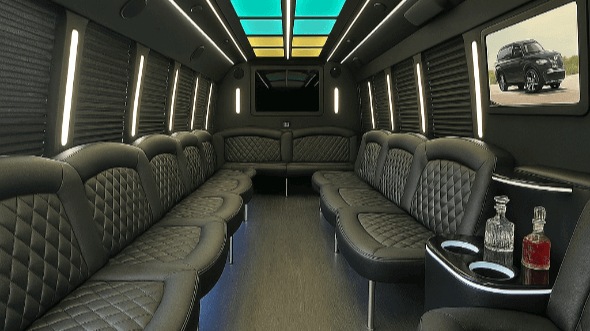 Interior of Rio Rancho Party Bus Company's 50 Passenger Party Bus in Rio Rancho