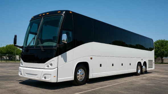 Exterior of Charter Bus Company Rio Rancho's 55 Passenger Charter Bus in Rio Rancho