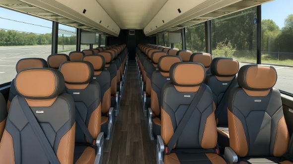 Interior of Charter Bus Company Rio Rancho's 56 Passenger Charter Bus in Rio Rancho