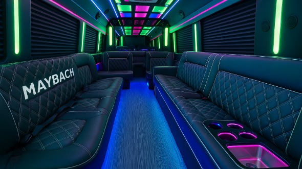rio rancho 28 passenger party bus interior