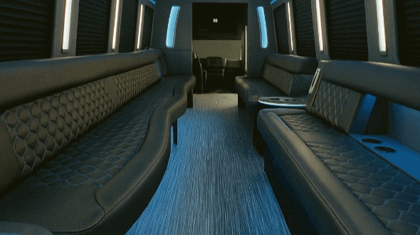 rio rancho 50 passenger party bus inside